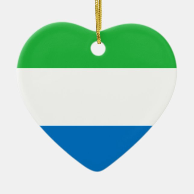 Lowen kostar! Sierra Leone flagga Julgransprydnad Keramik (Framsidan)