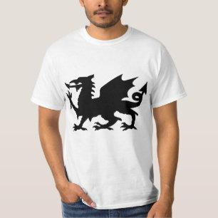 Lowen kostar svarten påskyndade Wales T Shirt