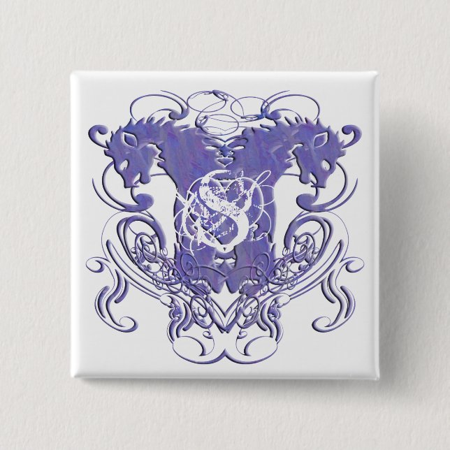 Löwen Rampant Renässans Bröllop Knapp (Framsida)