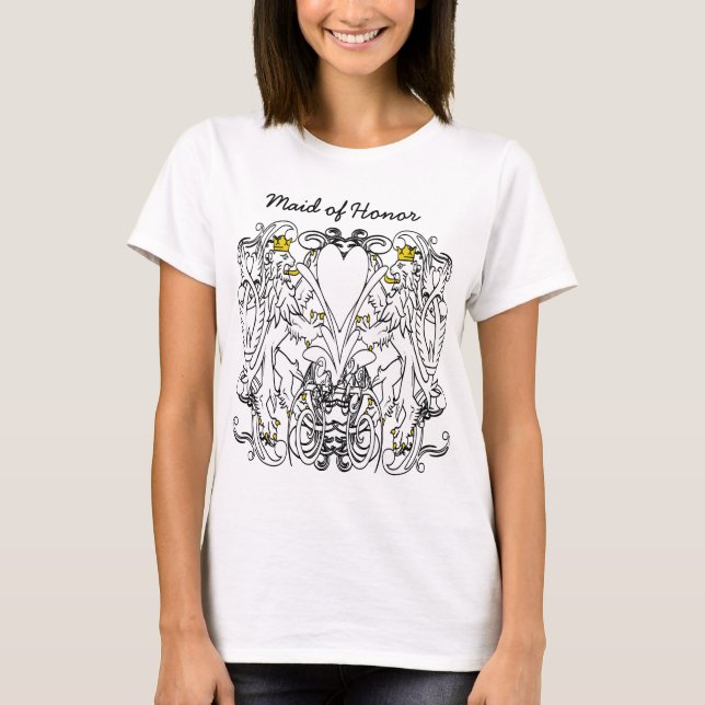 Löwen Rampant Renässans Bröllop T-shirt (Framsida)
