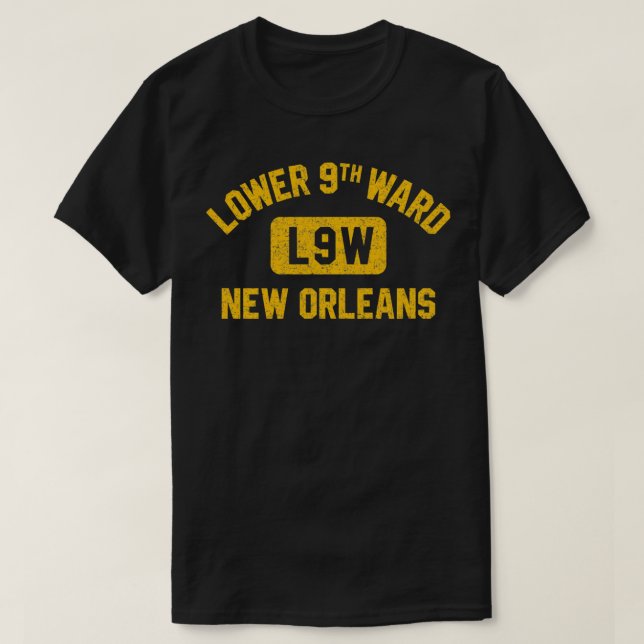 Lower 9th Ward New Orleans Gym Style Distressed Am T Shirt (Design framsida)