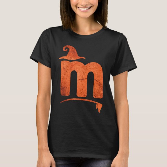 Lower Case Alphabet Matching Boo Halloween Costume T Shirt (Framsida)
