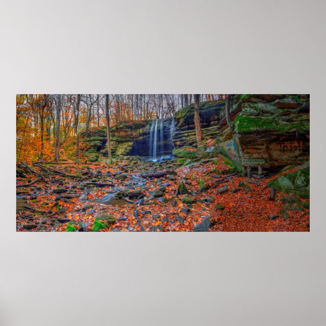 Lower Dundee Falls, Beach City Wilderness Area, OH Poster (Framsidan)