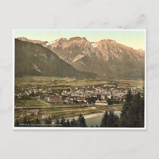 Lower Inn, Hall och Bettelwurfspitze, Tyrol, Austr Vykort (Framsida)