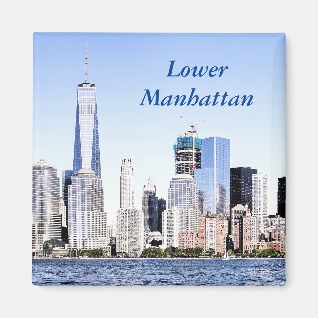Lower Manhattan Färg Sketch Magnet (Framsidan)