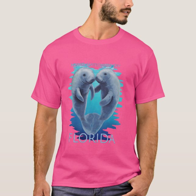 Lower Matecumbe Nyckel Florida Vacation Cute Manat T Shirt (Framsida)