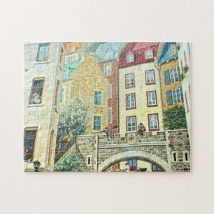 Lower Town Quebec Mural & Fresco. Pussel
