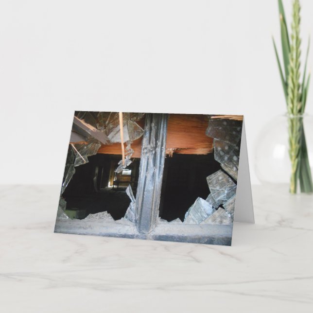 "Lowertown Depots trasiga fönster #1" Bli frisk Kort (Framsida)