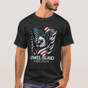 Lowes Island Virginia 4:e juli USA American Fla T Shirt