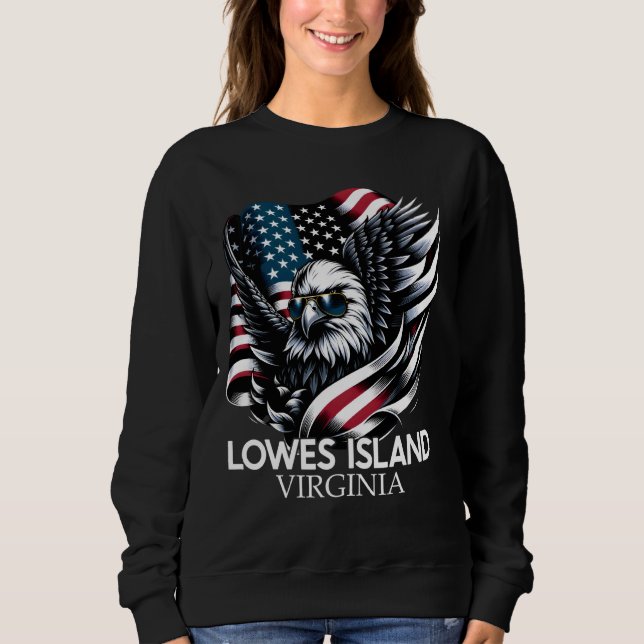 Lowes Island Virginia 4:e juli USA American Fla T Shirt (Framsida)