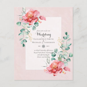 LOWEST BUDGET Red Blommigt Eucalyptus WEDDING-inbj Flygblad