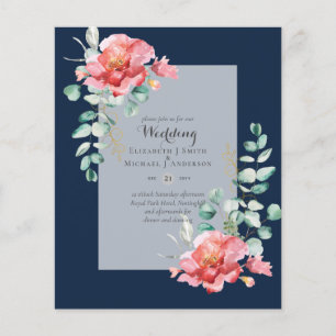 LOWEST BUDGET Red Blommigt Eucalyptus WEDDING-inbj Flygblad