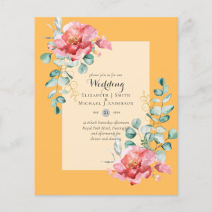 LOWEST BUDGET Red Blommigt Eucalyptus WEDDING-inbj Flygblad