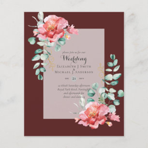 LOWEST BUDGET Red Blommigt Eucalyptus WEDDING-inbj Flygblad