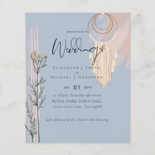 LOWEST PRICED Boho Dusty Blue Bröllop Flygblad