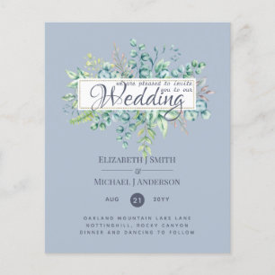 LOWEST PRICED Eucalyptus Dusty Blue Bröllop Flygblad