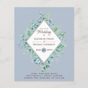 LOWEST PRICED Eucalyptus Dusty Blue Bröllop Flygblad