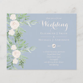 LOWEST PRICED Magnolia Dusty Blue Flower Bröllop Flygblad