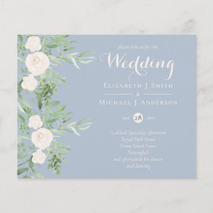 LOWEST PRICED Magnolia Dusty Blue Flower Bröllop Flygblad
