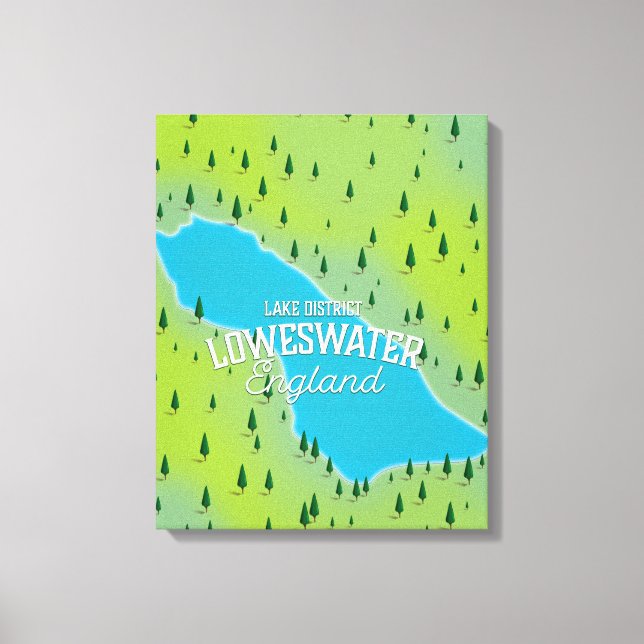 Loweswater Lake, sjödistriktet, reskarta. Canvastryck (Framsida)