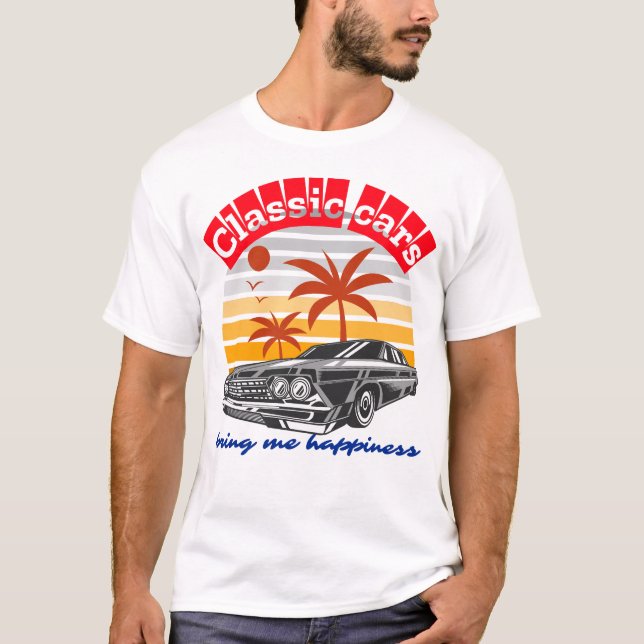 Lowrider klassisk bil Chevrolet Impala T Shirt (Framsida)