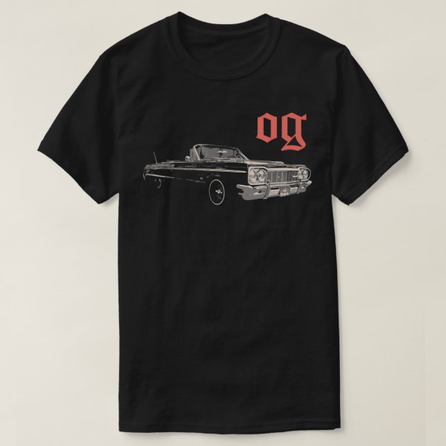 Lowrider Original Gangster OG Cali Cholo Chicano T Shirt (Design framsida)