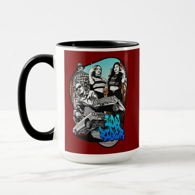 Lowrider Urban Art – Chicano Streetwear Culture Mugg (Vänster)