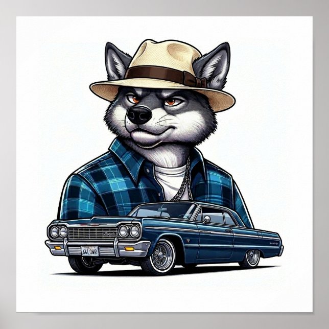 Lowrider Wolf Poster (Framsidan)