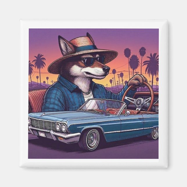 Lowrider Wolfy Magnet (Framsidan)