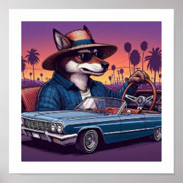 Lowrider Wolfy Poster