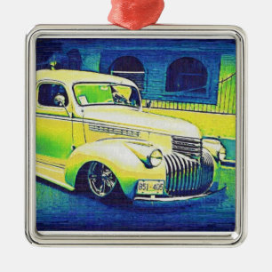 Lowridervintagebil Julgransprydnad Metall