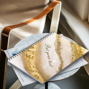 Loxury-manus text golden marmor anteckningsbok