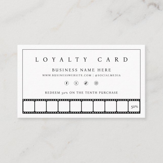 Loyal Film Strip Reward Program Lojalitetskort (Framsida)