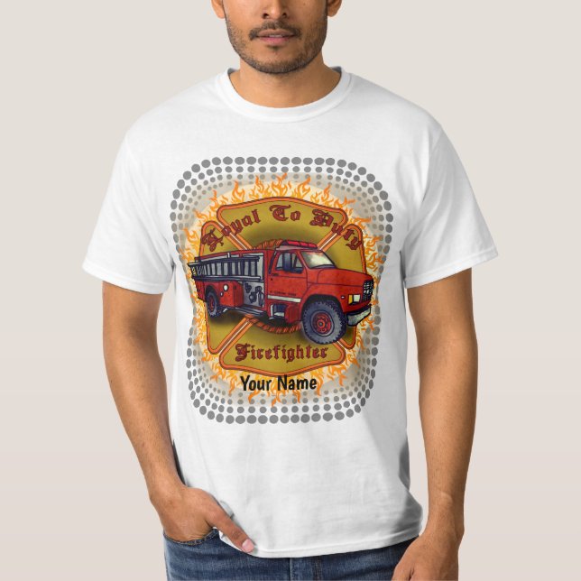 Loyal Firefighter-brandlastbils t-shirt (Framsida)