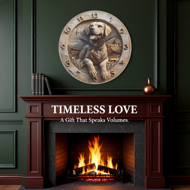 Loyal Labrador Sculpted Stone Style Stor Klocka (Skapare uppladdad)