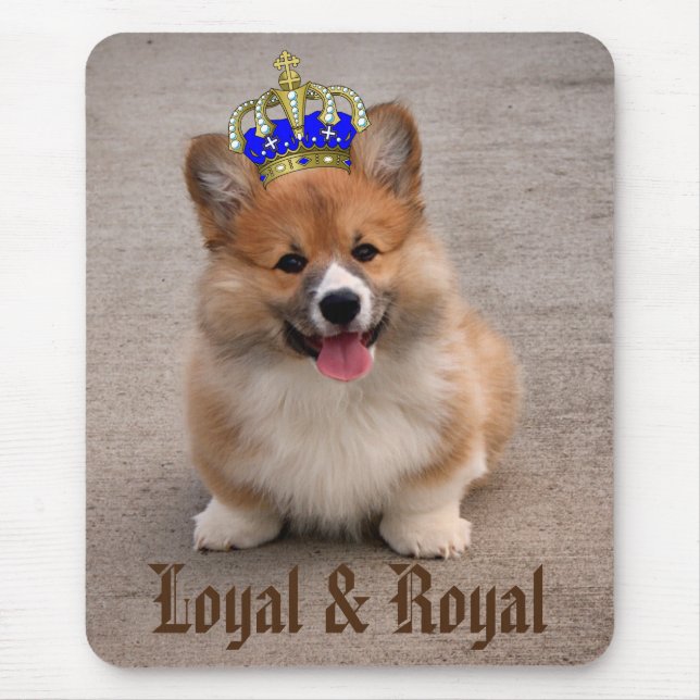 Loyal och Royal Corgi Puppy Photo Musmatta (Framsidan)