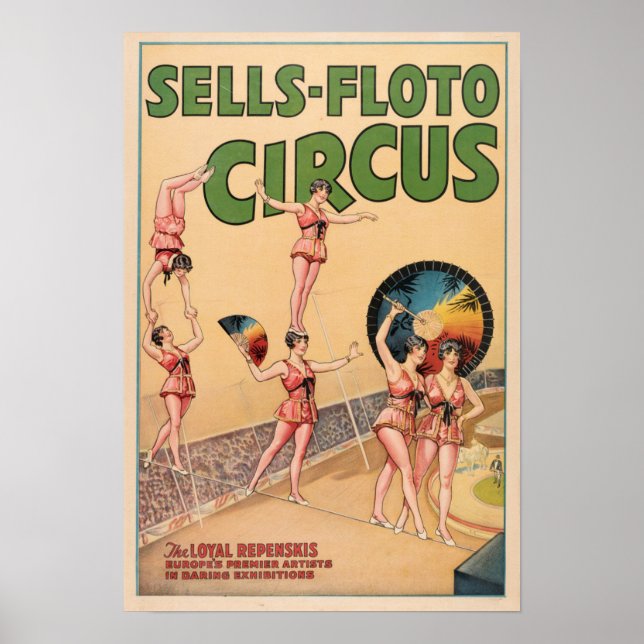 Loyal Repenskis Tightrope Troupe Circus Poster (Framsidan)