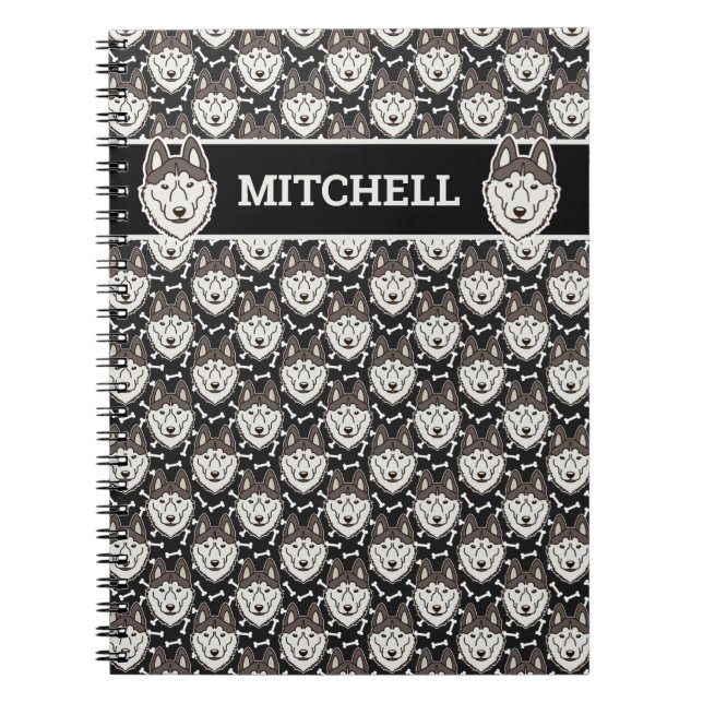 Loyal Siberian husky Arktis Sled Hund Pet Puppy Anteckningsbok (Framsidan)