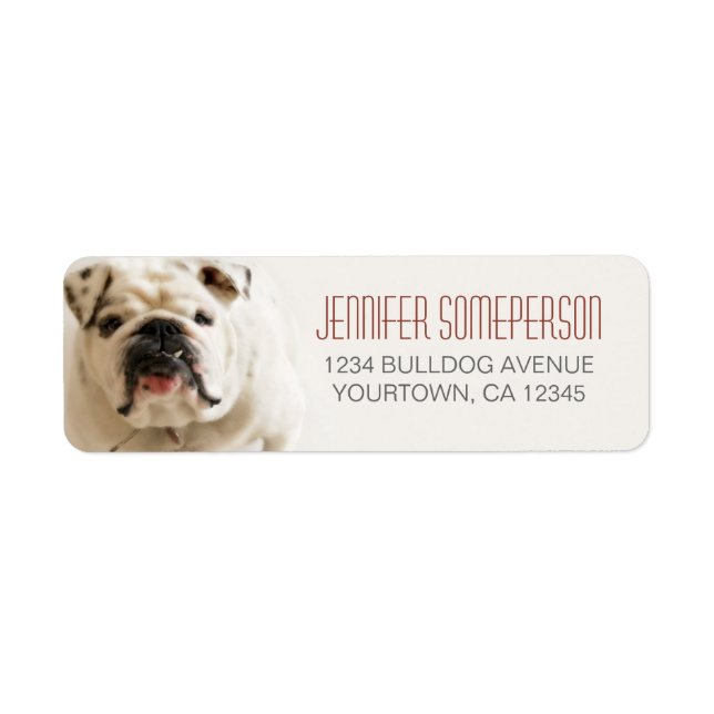 Loyal White Bulldog-Returetiketter Returadress Etikett (Framsidan)