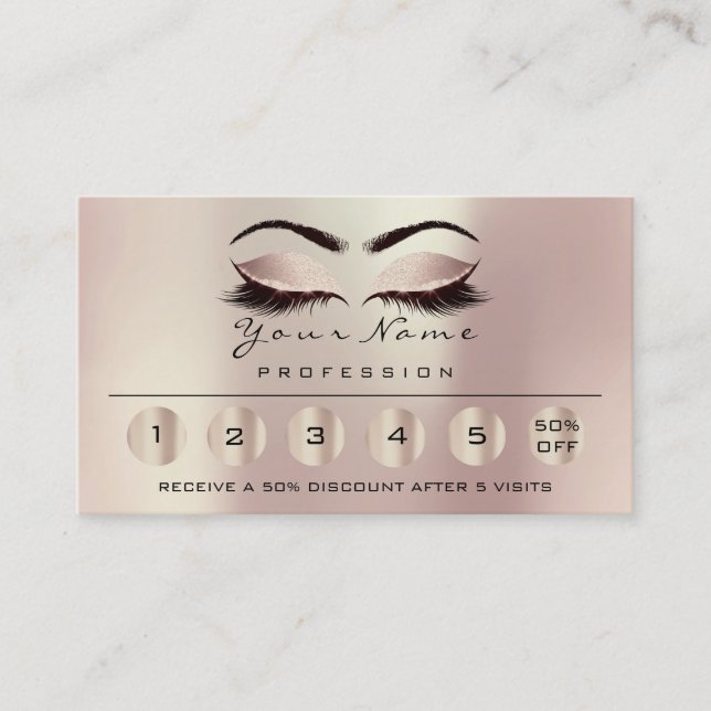 Loyality 6 Makeup Eyebrow Öga Lash Glitter Ro Visitkort (Framsida)