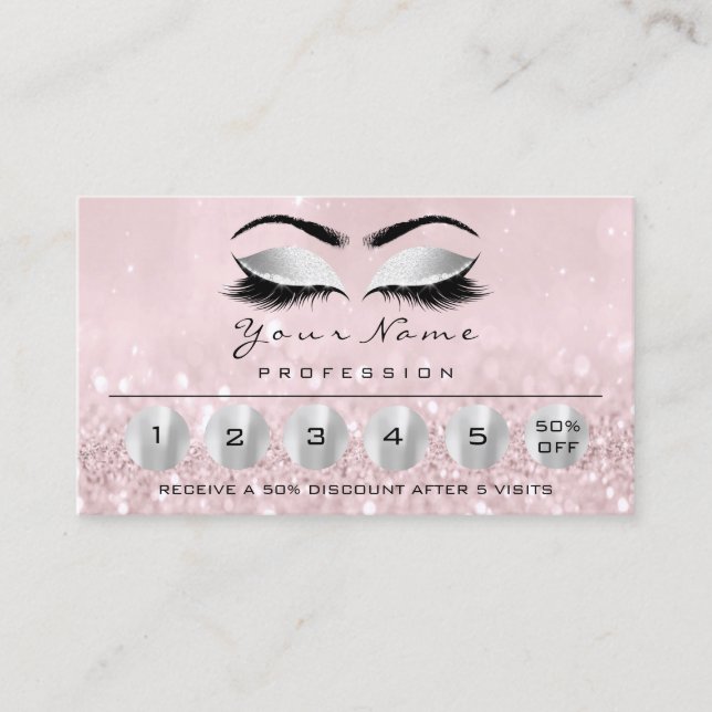Loyality 6 Makeup Eyebrow Öga Lash Ro Grått Visitkort (Framsida)