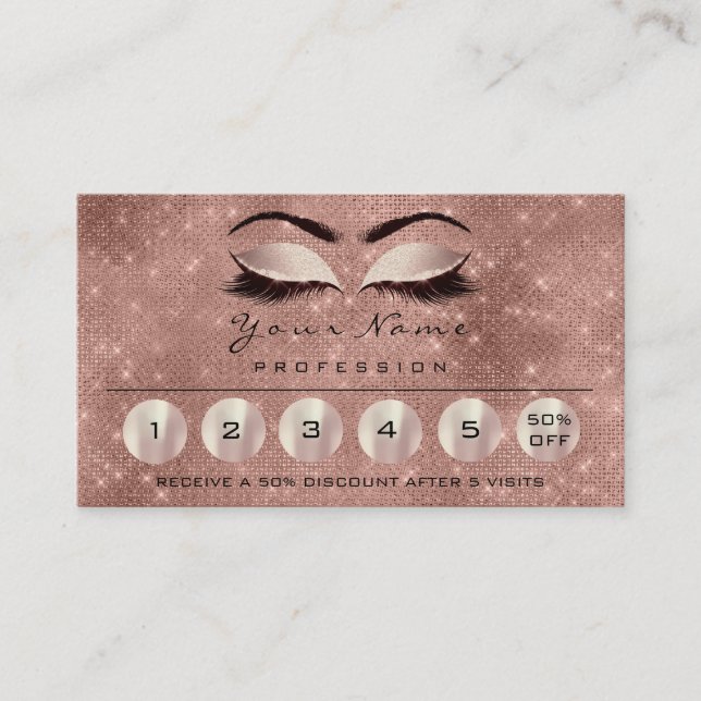 Loyality 6 Makeup Eyebrow Öga Lash Ro Spark Visitkort (Framsida)