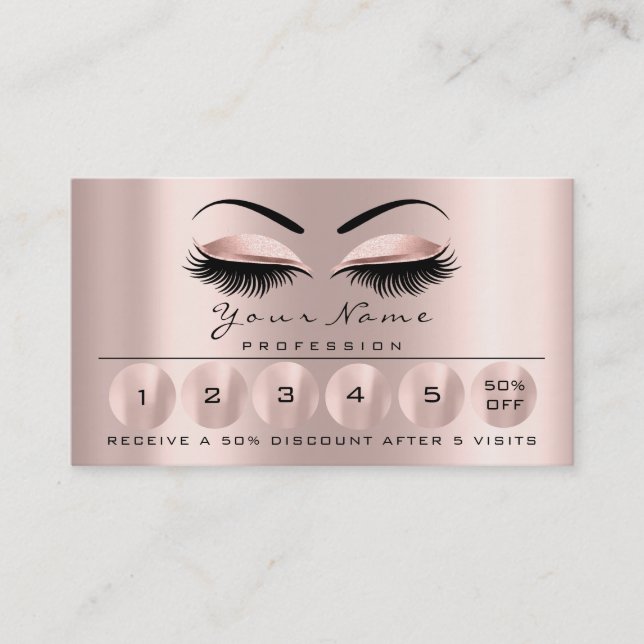 Loyality Card 6 Makeup Eyebrow Öga Lash Ro Visitkort (Framsida)