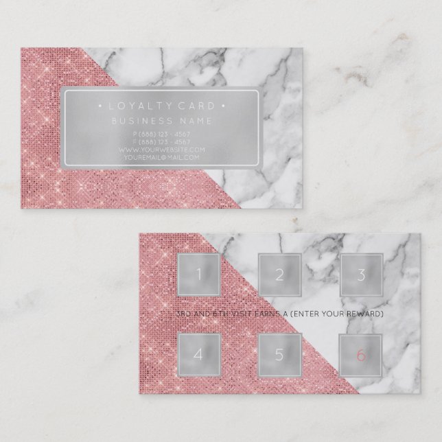 Loyality Card 6 Slår Customer Beauty Salon Läppar Lojalitetskort (Fram/baksida)