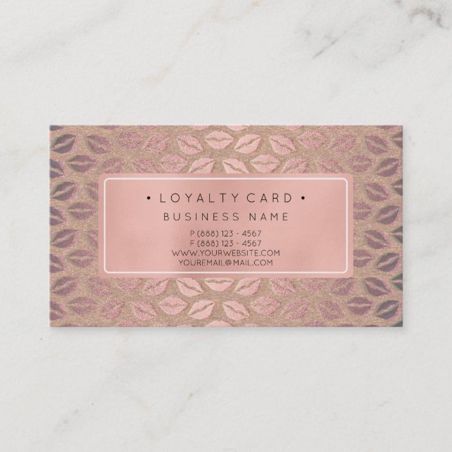 Loyality Card 6 Slår Customer Beauty Salon Läppar Lojalitetskort (Framsida)