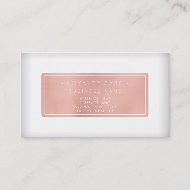 Loyality Card 6 Slår Rosa för kundsupport Lojalitetskort (Framsida)