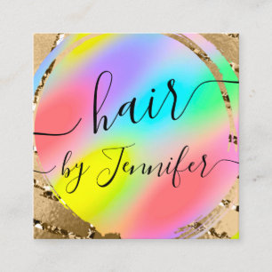 Loyality Drives 6 Slår Hair Lash Makeup Rainbow Fyrkantigt Visitkort