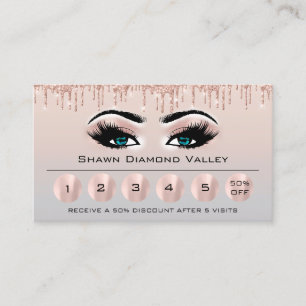 Loyaliy 6 Makeup Esthetician Eyelash Grått Blue Visitkort