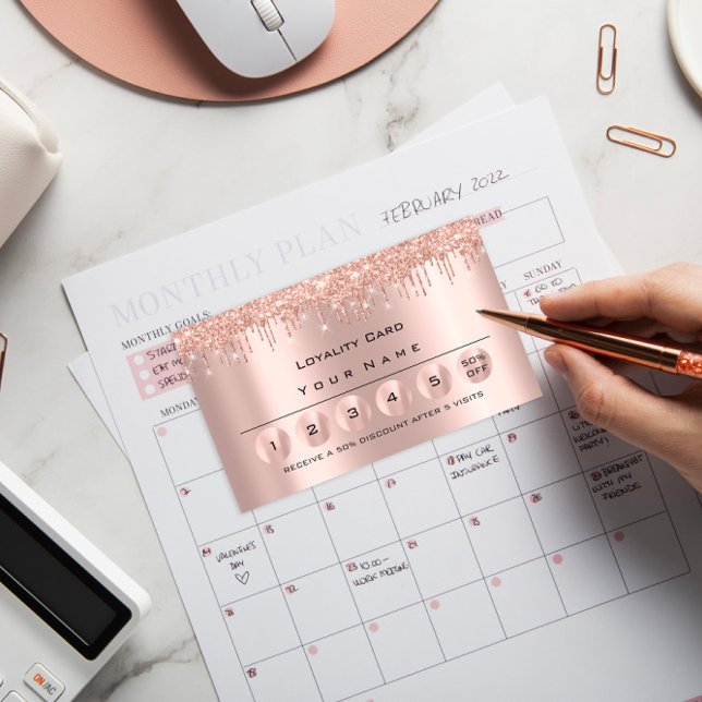 Loyaliy 6 Makeup Esthetician Eyelash Ro Drives Visitkort (Loyaliy 6 Makeup Esthetician Eyelash Rose Drips Business Card)