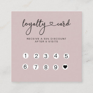 Loyalty 10 Nagel Lash Affärskort Quadratische Fyrkantigt Visitkort